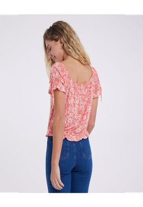 Blusa Para Mujer Manga Corta Color Naranja Marca Ostu #40120766