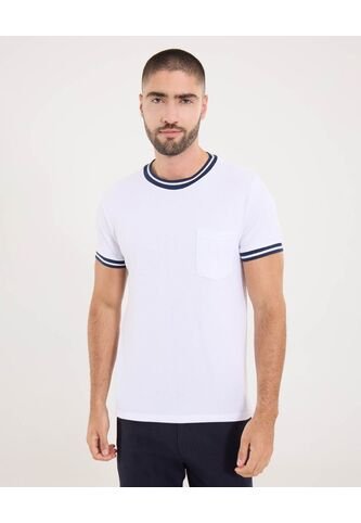 Camiseta Para Hombre Manga Corta Cuello Redondo Color Hueso Marca Ostu #60091662 Ostu