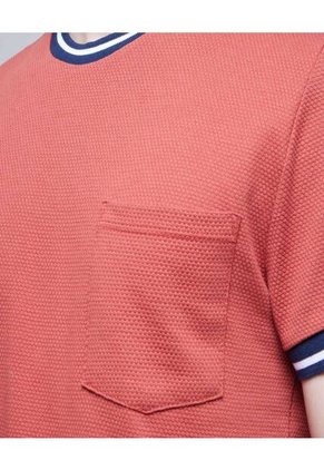 Camiseta Para Hombre Manga Corta Color Naranja Marca Ostu #60091229