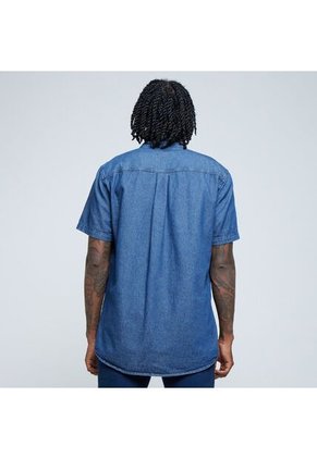 Camisa Para Hombre Manga Corta Con Bolsillo Color Azul  Marca Ostu #60010704