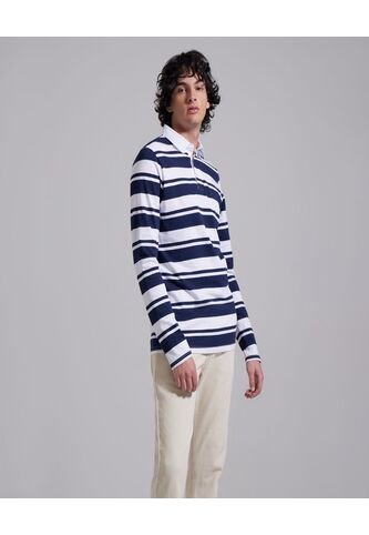 Polo Para Hombre Cuello Maquina Sin Bolsillo Color Azul  Marca Ostu #60110517 Ostu