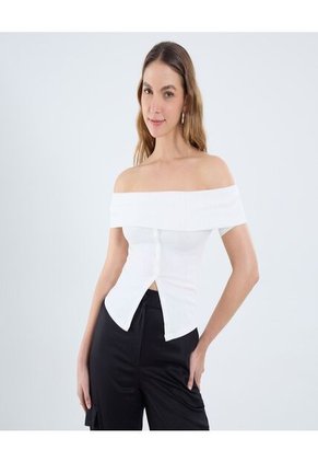 Camiseta Para Mujer Manga Corta Moda Color Crema Marca Ostu #40092459