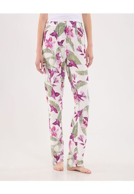 Pantalón Para Mujer Multiusos Plano Color Marfil Marca Ostu #40070819