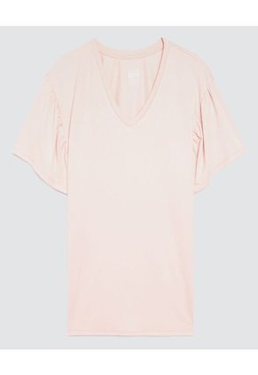 Camiseta Para Mujer Manga Corta Color Rosado Marca Ostu #40091554