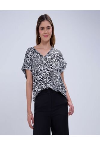 Blusa Para Mujer Manga Corta Color Negro Marca Ostu #40121062 Ostu