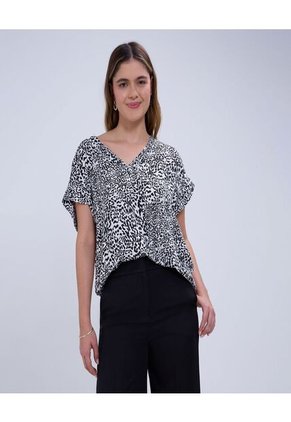 Blusa Para Mujer Manga Corta Color Negro Marca Ostu #40121062
