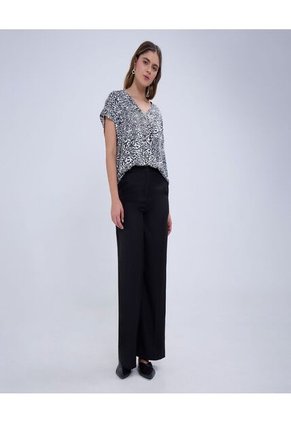 Blusa Para Mujer Manga Corta Color Negro Marca Ostu #40121062