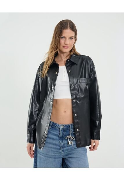 Chaqueta Para Mujer Pu Color Negro Marca Ostu #40080234