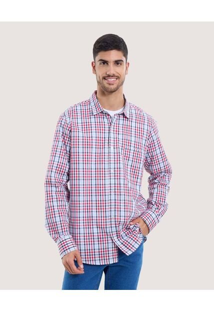 Camisa Para Hombre Manga Larga Con Bolsillo Cuello Casual M Color Blanco Marca Ostu #60010827