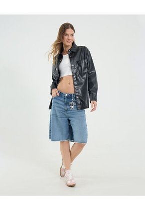 Chaqueta Para Mujer Pu Color Negro Marca Ostu #40080234