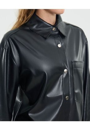 Chaqueta Para Mujer Pu Color Negro Marca Ostu #40080234