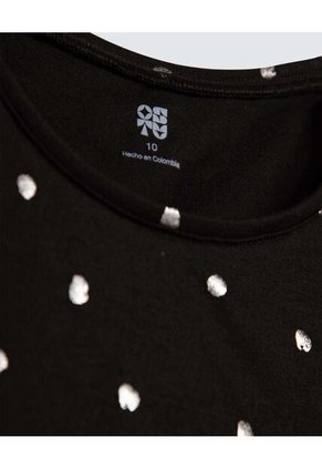 Camiseta Para Niña Manga Sisa Color Negro Marca Ostu #90090248
