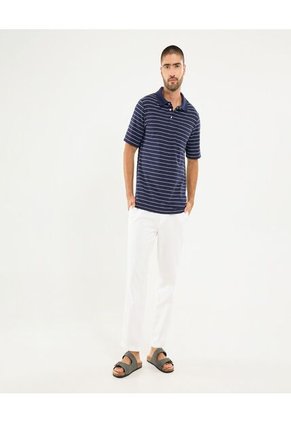 Polo Para Hombre Cuello Tejido Con Bolsillo Color Azul Marca Ostu #60110778