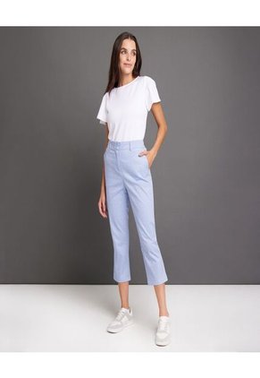 Pantalon Para Mujer Capri Color Azul Claro Marca Ostu #40070404