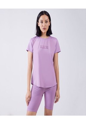Camiseta Para Mujer Manga Corta Color Morado Marca Ostu #40091820