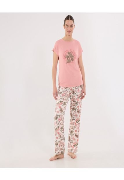 Pijama Para Mujer M/C P/L Color Rosa Marca Ostu #40040415