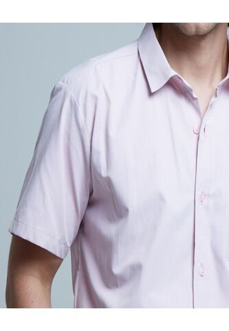 Camisa Para Hombre Manga Corta Con Bolsillo Color Rosado  Marca Ostu #60010631 Ostu