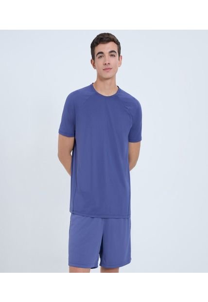 Camiseta Para Hombre Manga Corta Color Azul Marca Ostu #60091507
