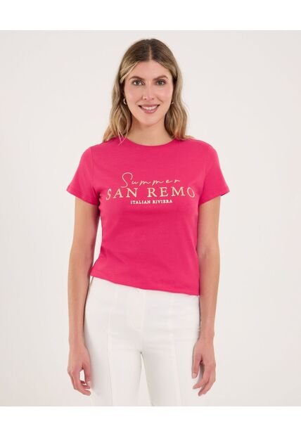 Camiseta Para Mujer Manga Corta Cuello Redondo Color Rojo Marca Ostu #40092475