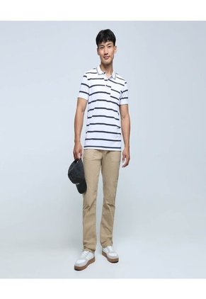 Polo Para Hombre Cuello Tejido Con Bolsillo Color Blanco Marca Ostu #60110572