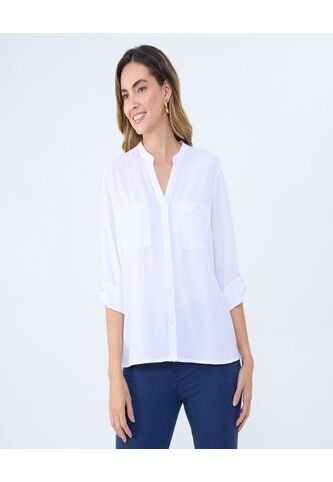 Blusa Para Mujer Manga 3/4 Color Blanco Marca Ostu #40121096 Ostu