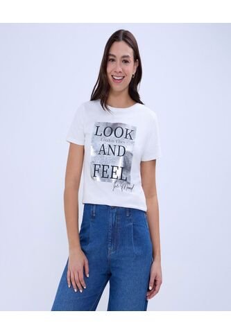 Camiseta Para Mujer Manga Corta Color Crudo Marca Ostu #40092221 Ostu