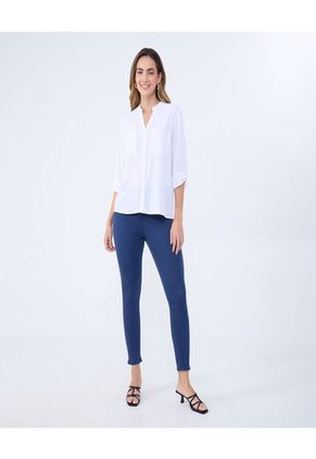 Blusa Para Mujer Manga 3/4 Color Blanco Marca Ostu #40121096