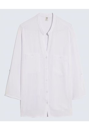 Blusa Para Mujer Manga 3/4 Color Blanco Marca Ostu #40121096