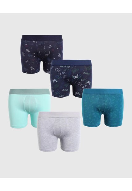 Pantaloncillo Infantil Niño Boxer Filete Medio Color Azul Marca Ostu #80000092