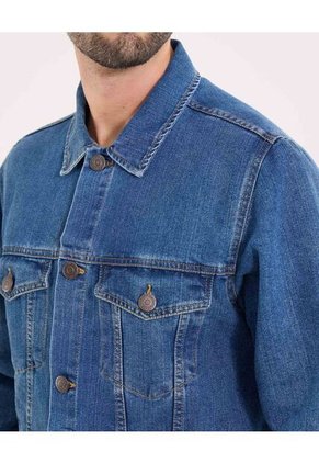 Chaqueta Para Hombre Trucker Color Azul Medio Marca Ostu #60080148