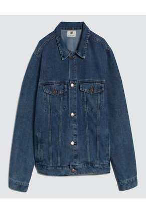 Chaqueta Para Hombre Trucker Color Azul Medio Marca Ostu #60080148