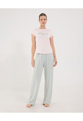 Pijama Para Mujer M/C P/L Color Azul Marca Ostu #40040420