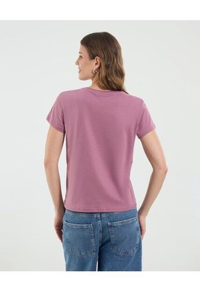 Camiseta Para Mujer Manga Corta Cuello Redondo Color Morado Marca Ostu #40092511