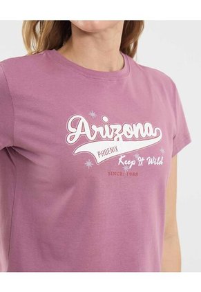 Camiseta Para Mujer Manga Corta Cuello Redondo Color Morado Marca Ostu #40092511
