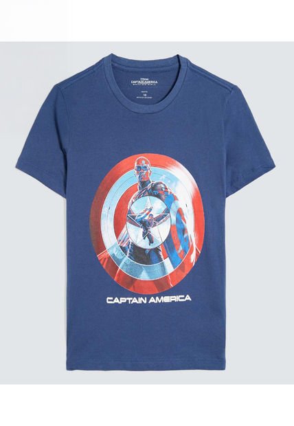 Camiseta Para Niño Manga Corta Cuello Redondo Color Azul  Marca Ostu #80090270