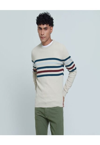 Saco Para Hombre Cuello Redondo Color Beige Marca Ostu #60330035