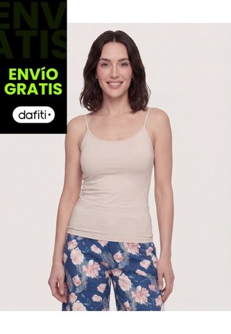 Top Básico De Tiras  Para Mujer Beige Ostu Ostu