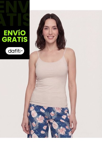 Top Básico De Tiras  Para Mujer Beige Ostu