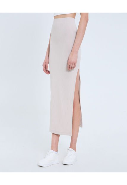 Falda Para Mujer Largo Color Beige Marca Ostu #40140170
