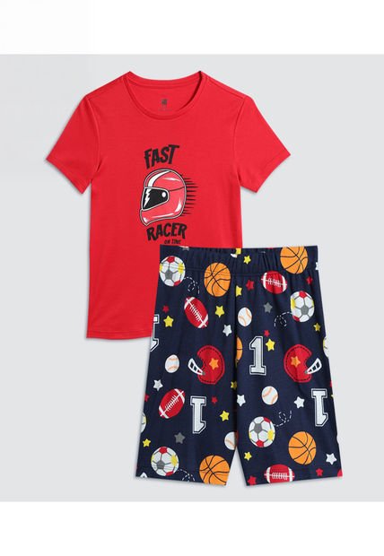 Pijama Infantil Niño Pijama M/C P/C Ostu Rojo #80040082