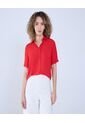 Camisa Para Mujer Manga Corta Color Rojo Marca Ostu #40010264 de Ostu