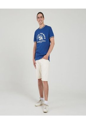 Camiseta Para Hombre Manga Corta Color Azul  Marca Ostu #60091089