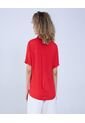 Camisa Para Mujer Manga Corta Color Rojo Marca Ostu #40010264 de Ostu
