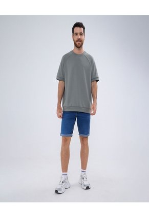 Bermuda Para Hombre  Color Azul Medio Marca Ostu #60100405