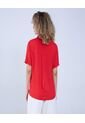 Camisa Para Mujer Manga Corta Color Rojo Marca Ostu #40010264 de Ostu