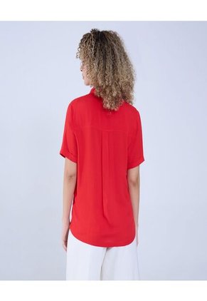 Camisa Para Mujer Manga Corta Color Rojo Marca Ostu #40010264