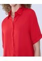 Camisa Para Mujer Manga Corta Color Rojo Marca Ostu #40010264 de Ostu