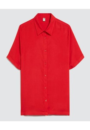 Camisa Para Mujer Manga Corta Color Rojo Marca Ostu #40010264