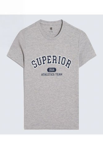 Camiseta Para Niño Manga Corta Cuello Redondo Color Gris  Marca Ostu #80090255 Ostu
