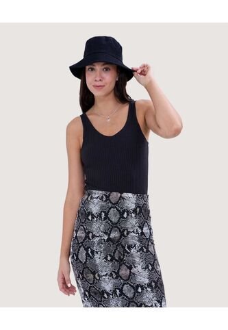 Camiseta Para Mujer Manga Sisa Cuello V Color Negro Marca Ostu #40092233 Ostu